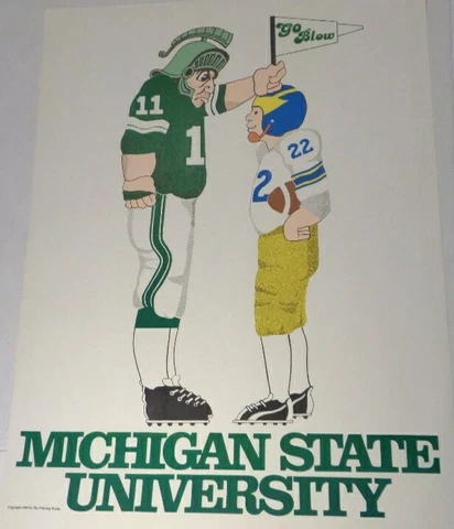 vintage Michigan State Football Poster big 10 Cover