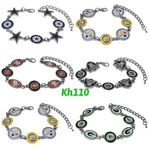 NFL Team Logo Bracelet Sport Fan Jewelry Gift , Birthday & Holiday Gift - Picture 1 of 12
