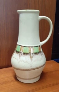 Retro WGP ILKRA Jug 1207-25 Stone Green & Brown Drip Glaze Foam Lava - Picture 1 of 7