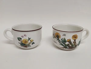 Set of 2 Villeroy & Boch Botanica Teacup Coffee Mugs Tussilago Farfara - Picture 1 of 5
