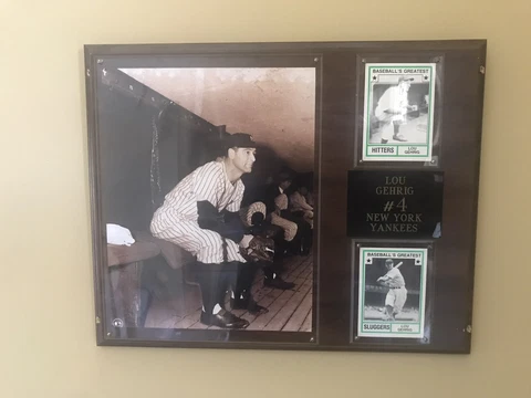 LOU GEHRIG Major League Baseball HOF Plaque New York Yankees 15x12” Original Cover