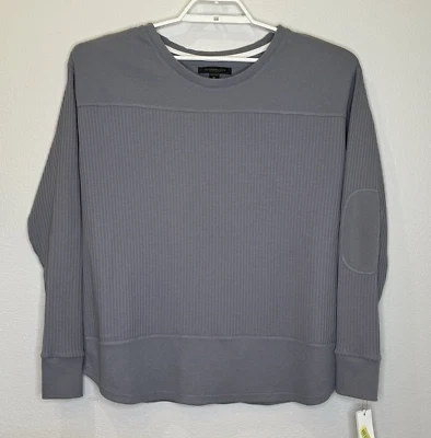 Prendas para dormir Donna Karan PJ Top manga larga talla XL gris acanalado mezcla de algodón nuevo con etiquetas Foto 1 de 4