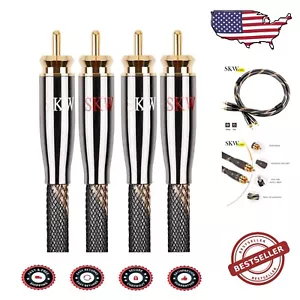 16.4ft Nylon Braided RCA Male-Male Audio Cable with 24K Gold Plated Connectors - Picture 1 of 9