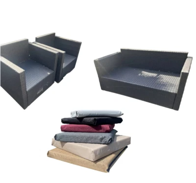 FOAM & UPHOLSTRY WAREHOUSE Wasserdichtes Ersatz Sitz Rückenkissen für 2 Sitzer Rattan Gartensofa & Stuhl