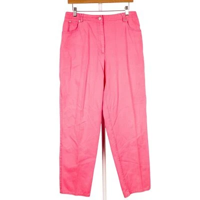 Susan Bristol Pink Jeans 12 Womens Straight Denim High Rise Cotton Elastic Waist - Image 1 of 4