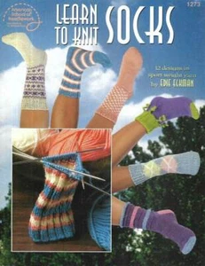 LEARN TO KNIT SOCKS 12 DESIGNS IN SPORT WEIGHT YARN - Picture 1 of 2