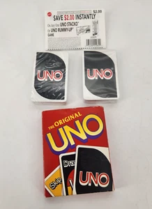 UNO 1992 ORIGINAL New Open Box Instructions and 2 Sealed Decks of Cards - Picture 1 of 9