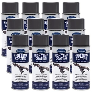 Eastwood High Temperature Factory Gray Exhaust Manifold Paint Aerosol 12 Pack - Picture 1 of 1