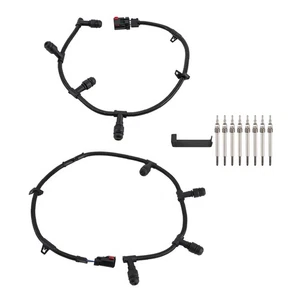 Left & Right Glow Plugs Harnesses + Glow Plugs For Ford 04-10 6.0L Powerstroke - Picture 1 of 12
