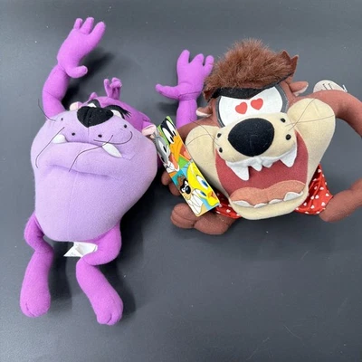 Juguete de peluche de dos Taz TASMANIAN DEVIL Warner Bros Looney Tunes Foto 1 de 4