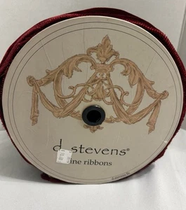 d. Stevens Red And Gold Velvet Finest Quality Ribbon 4” Wide X 10 Yards Long - Picture 1 of 2