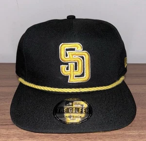 San Diego Padres New Era The Golfer Snapback Berretto Corda Ramo Nero Nuovo - Foto 1 di 5