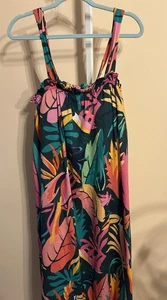 Sommerkleid Damen Soma Weekend Baumwolle tropisch verstellbar integrierter BH M - Bild 1 von 15