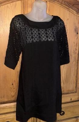 MISSONI Black 3/4 Sleeve Mini Cocktail Dress Lace Top Italy Made Size 2 - Image 1 of 4