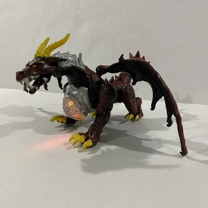 Mega Bloks Plasma Dragon Fireptile Figure Red Yellow Horns Talons Crystal Works - Picture 1 of 1