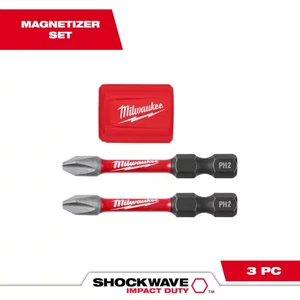 SHOCKWAVE Impact Duty Alloy Steel Magnetic Attachment & PH2 Bit Set (3-Piece) - Picture 1 of 12