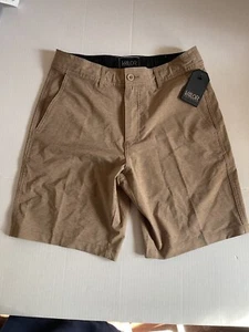 New w Tags Valor Hybrid Men's Shorts Size 30 Chino Quick Dry Khaki Flat Front - Picture 1 of 11