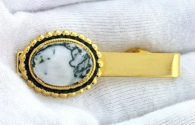  2 PULGADAS 18x13 ÁRBOL OVALADO ÁGATA PIEDRAS PRECIOSAS CABUJÓN GEMA CABINA COLOR DORADO CORBATA CLIP BARRA Foto 1 de 2