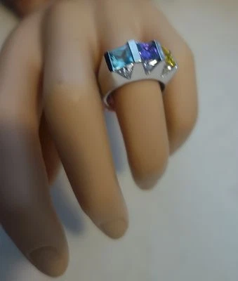 Anillo Lauren G. Adams Plata de Ley 925 y Piedras Preciosas 14K P TALLA 8 NUEVO Foto 1 de 4