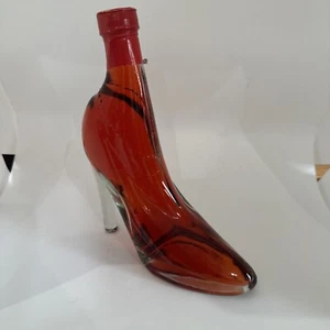 Glass Stiletto Decor Shoe- Red FOR Display Only Heel 8.5”Tall New Sealed Full - Picture 1 of 6