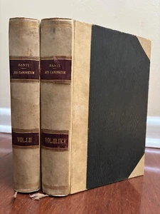 PRAELECTIONES JURIS CANONICI LIBER 1-5 in 2 VOLS. by SANTI 1892 In LATIN ANTIQUE - Picture 1 of 15