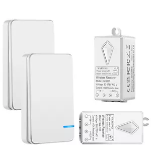 Wireless Switch and Receiver Kit No WiFi Needed Waterproof Remote for Lamp 2PCS - Picture 1 of 12
