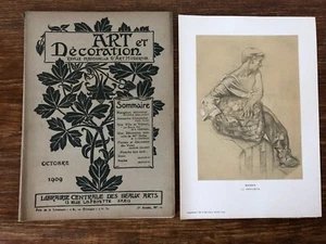 Revue ART ET DECORATION Oct. 1909 Brangwyn ALEXANDRE CHARPENTIER Vases - Picture 1 of 8
