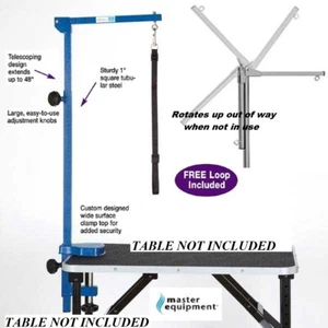 MASTER EQUIPMENT Pet GROOMER Foldable Adjustable Grooming TABLE ARM,CLAMP&LOOP B - Picture 1 of 5