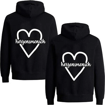 Couples Shop Beste Freunde Damen Hoodie Herzensmensch Pullover Freundin Spruch