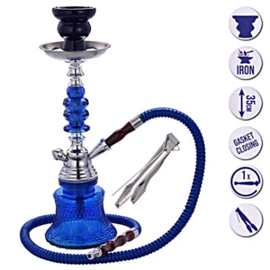 Wasserpfeife Shisha Nargile Set ca.35cm Orientalisch Hookah mit Schlauch blau