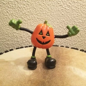 FunWorld Jack-O'-Lantern Bendable Toy Figure 3.75" Vtg Halloween Bendem Bendy - Picture 1 of 12