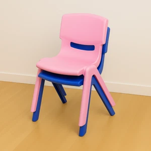 Kids' Children's Colourful Plastic Indoor/Outdoor Use Chairs (Set of Blue&Pink) - Picture 1 of 6