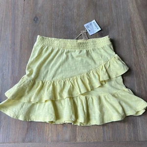 NWT Zara Girls Size 8 Ruffle Yellow Cotton Skirt - Picture 1 of 3