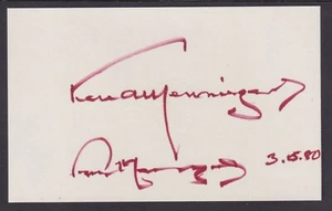 Dr. Karl Menniger (1893-1990), American Psychiatrist, signed 3" x 4½" card - Picture 1 of 1