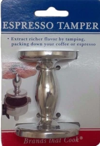 Harold 2-Sided Silver Espresso Coffee Grounds Packing Tamper w/ 50mm & 55mm Base - Picture 1 of 2