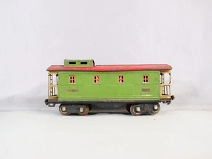 1927-41 VINTAGE PREWAR LIONEL STANDARD GAUGE #517 GREEN CABOOSE WITH RED ROOF - Picture 1 of 6