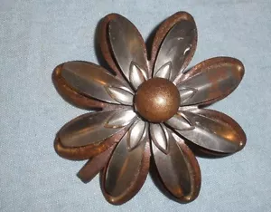 Vintage Rustic Flower Clip for Hair Dress Scarf 3D 3 Dimensional #F70D - Picture 1 of 1