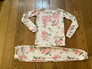 Children’s Place Girl 5T Pink Floral Print "Sleeping Beauty" PJ Snug Fit Set - Picture 1 of 20