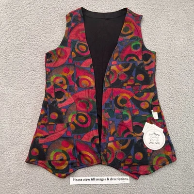 Chaleco abierto de perejil y salvia para mujer Top L multicolor sin mangas bolsillos reversibles Foto 1 de 4