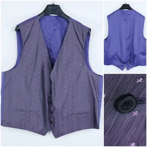 Mens Waistcoat 2XL Size UK 50 Purple Formal Polka Dot Wedding Dress Vest - Picture 1 of 13