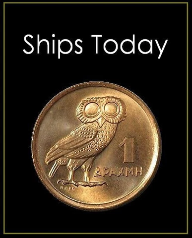 Greece Gold Brass Drachma Coin - greek owl 1973 vintage authentic - NEAR MINT Cover