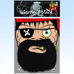 Bart für Piraten schwarz Pirat Piratenkostüm Accessoire Piratenbart Vollbart - Bild 1 von 1