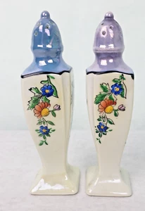 Porcelain Tall Salt & Pepper Shakers Made in Japan Floral Design - Picture 1 of 5
