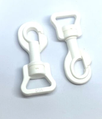2 Pcs White Quick Release Swivel Lobster Style Clasp Suits 19mm Strap 65 X 24mm - Image 1 of 4