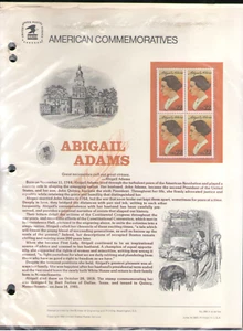 US. CP244. 2146. 22c. Abigail Adams. Gedenktafel mit Lochhülse. 1985 - Bild 1 von 1