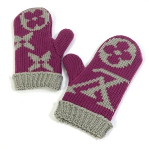 Louis Vuitton M72766 Monogram Mofle Grand Floor Cassis Knitted Mittens Glove - Picture 1 of 9
