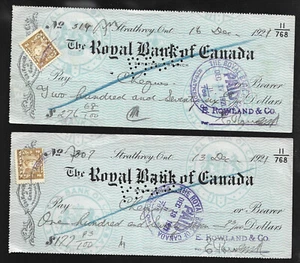 THE ROYAL BANK OF CANADA LOT OF 2 FROM 1921 (1) - Picture 1 of 2