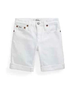 NWT Polo Ralph Lauren Boys Sullivan Slim Stretch Denim Shorts White 2/2T - Picture 1 of 4