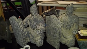 COPPIA STATUE - SCULTURE - SAMURAI - FERMA LIBRI - ANTIKIDEA - Foto 1 di 6