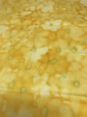Jelly Flowers Fabric Gail Kessler for Andover Yellow Green Quilt Batik 1 Y F46 - Image 1 of 4